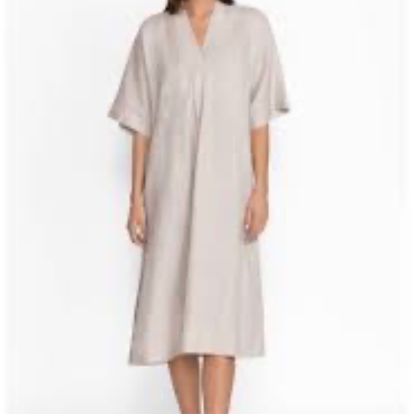 Johnny Was Calme Linen V‑Neck Kaftan Midi Dress NWOT size medium - Picture 2 of 13